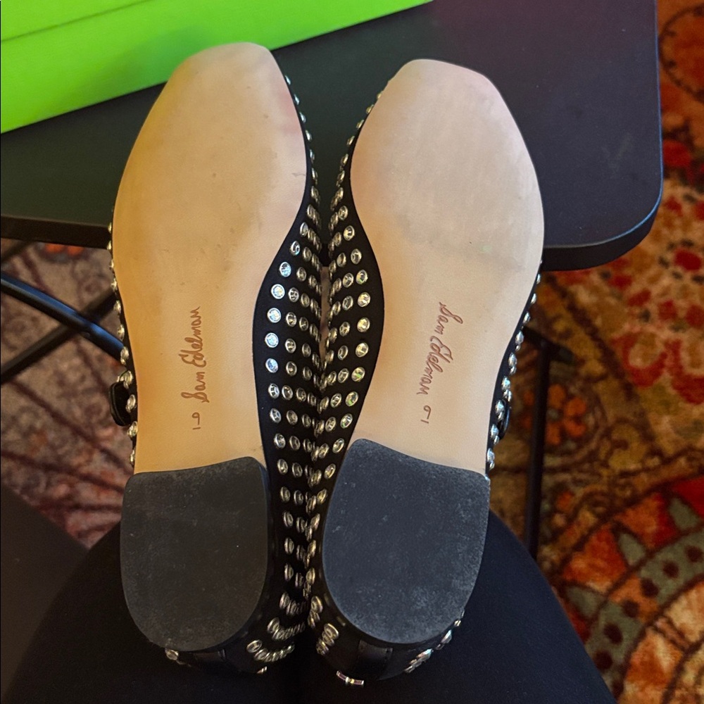 Sam Edelman Black Studded Slip-On Loafers - Picture 5 of 5